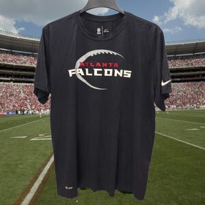NFL Nike Atlanta Falcons Dri-fit T-Shirt Tee Mens XL Black Swoosh Short Sleeve